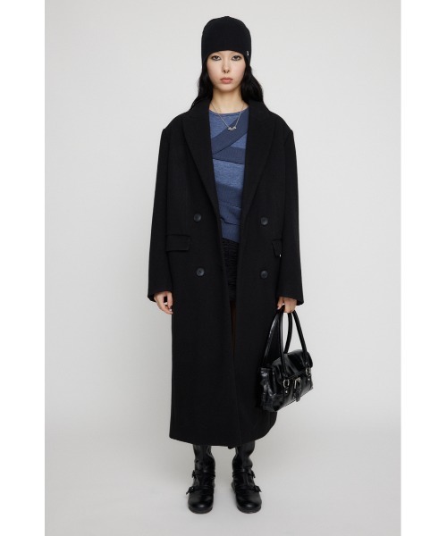 LAGUA GEM（ラグアジェム）の「LOOSY DOUBLE ロングコート（チェスターコート・レディース・ブラック/ブラウン/ネイビー系1・FREE）」の4枚目の写真