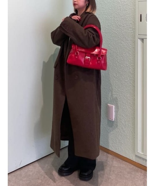 LAGUA GEM（ラグアジェム）の「LOOSY DOUBLE ロングコート（チェスターコート・レディース・ブラック/ブラウン/ネイビー系1・FREE）」の21枚目の写真