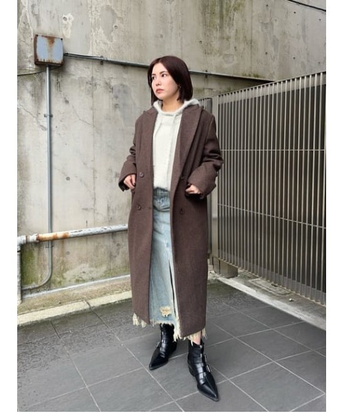 LOOSY DOUBLE ロングコート ジャケット/アウター 