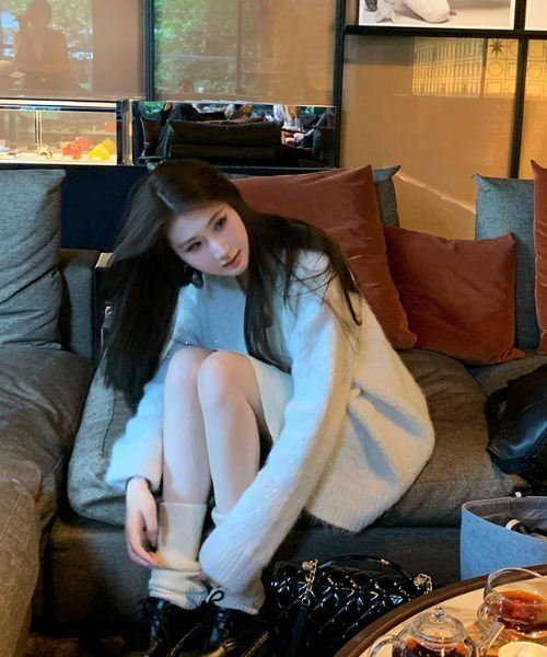 ViViDAY（ビビデー）の「キラキラニットカーディガン（ニット/セーター・レディース・ブラック/ホワイト・M）」の19枚目の写真