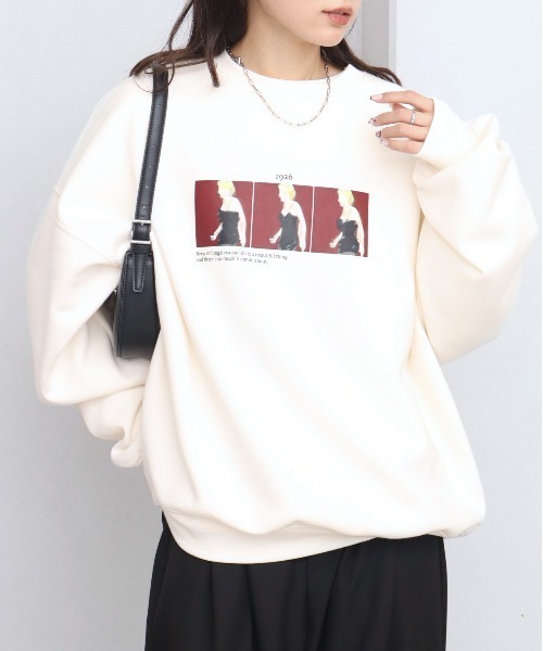 PEOPLESTYLE*日本未*ポートレートプリント/ZIP スウェットシャツ セール】【NOGLE/ノグル】アソートフォトスウェット（スウェット