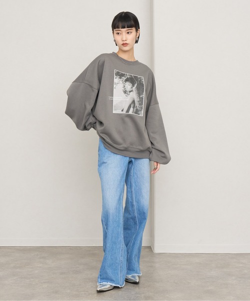 NOGLE（ノグル）の「【NOGLE/ノグル】アソートフォトスウェット（スウェット・レディース・ホワイト系1/ホワイト系2/ブラック/ホワイト/グレー系1/チャコール・FREE）」の12枚目の写真