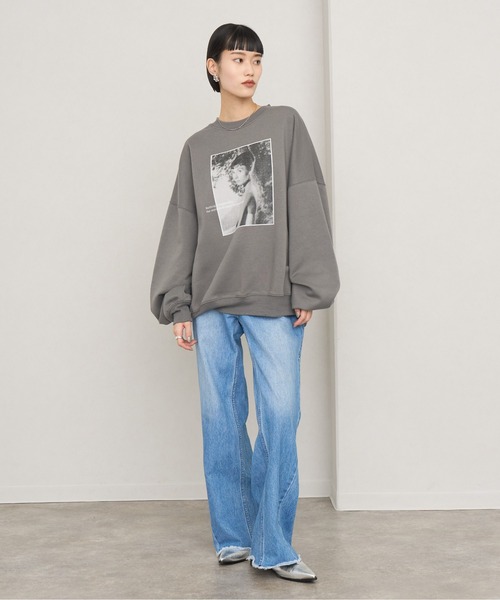 NOGLE（ノグル）の「【NOGLE/ノグル】アソートフォトスウェット（スウェット・レディース・ホワイト系1/ホワイト系2/ブラック/ホワイト/グレー系1/チャコール・FREE）」の13枚目の写真