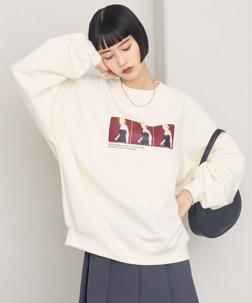 NOGLE（ノグル）の「【NOGLE/ノグル】アソートフォトスウェット（スウェット・レディース・ホワイト系1/ホワイト系2/ブラック/ホワイト/グレー系1/チャコール・FREE）」の8枚目の写真