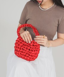 Demi-Luxe BEAMS | ISLA DE GAR / サテン クロシェ ハンドバッグ(トートバッグ)