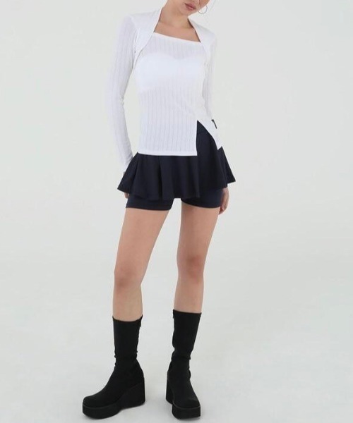 カーディガン 「Uglyshadow」US BOLERO SLIT TOP レディース セール】【Uglyshadow】US BOLERO SLIT TOP（カーディガン