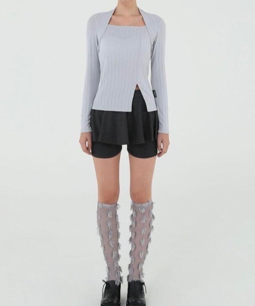 カーディガン 「Uglyshadow」US BOLERO SLIT TOP レディース セール】【Uglyshadow】US BOLERO SLIT TOP（カーディガン