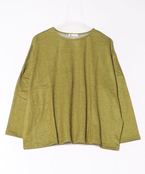 BARNDOOR(バーンドア)の「(BD)【BARNDOOR】ニットライク ドルマンスリーブ プルオーバー(Tシャツ/カットソー・レディース・ブラック/グレー/ブルー/マスタード・FREE)」の4枚目の写真