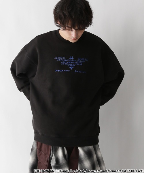 セール】【JOKER/ジョーカー】コラボ/フロッキープリント裏起毛クルー