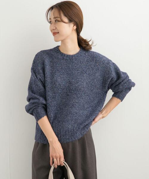 URBAN RESEARCH DOORS（アーバンリサーチドアーズ）の「ラメMIXニット（ニット/セーター・レディース・イエロー/ブルー/チャコールグレー・MEDIUM）」の3枚目の写真