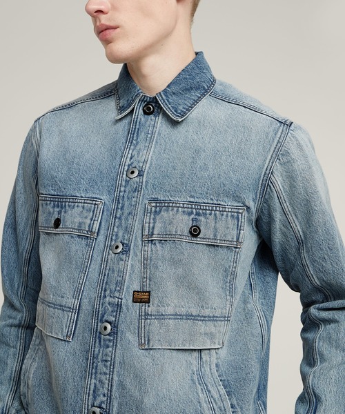 G-STAR（ジースター）の「MOSA OVERSHIRT/ヴィンテージライクデニムシャツジャケット/カバーオール（デニムジャケット・メンズ・ライトインディゴブルー・LARGE/MEDIUM/SMALL/X-LARGE/X-SMALL）」の5枚目の写真
