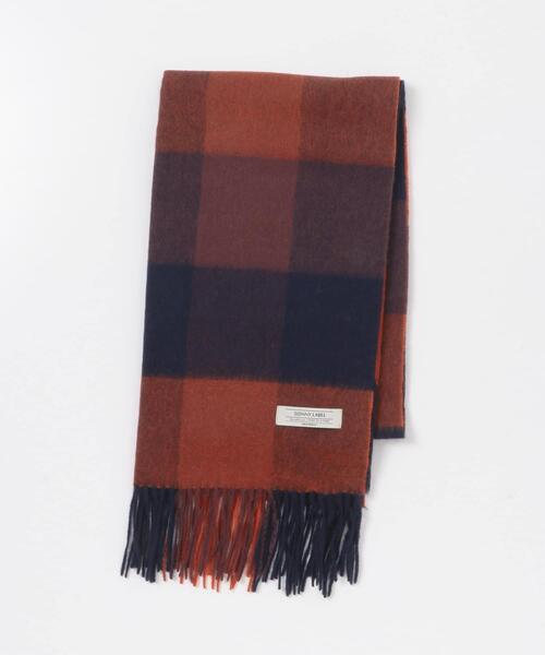 URBAN RESEARCH Sonny Label（アーバンリサーチサニーレーベル）の「ウールカシミヤチェックワイドマフラー（マフラー・メンズ・ベージュ系その他/ブルー系その他/オレンジ系その他/グレー系その他・ONE）」の7枚目の写真