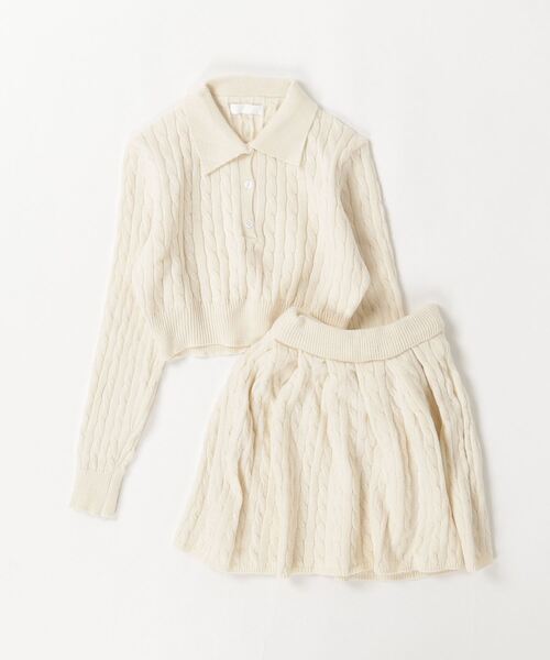 TITTY&CO.(ティティーアンドコー)の「ケーブルニットセットアップ(セットアップ・レディース・グレー/ネイビー/アイボリー・FREE)」の21枚目の写真