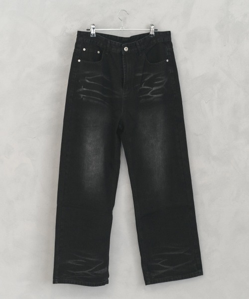 Shoowtime(ショウタイム)の「Wide straight vintage washed denim pants / ワイドストレートヴィンテージウォッシュデニムパンツ(デニムパンツ・メンズ・ブルー/ブラック・X-LARGE/LARGE/MEDIUM)」の9枚目の写真