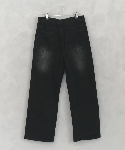 Shoowtime(ショウタイム)の「Wide straight vintage washed denim pants / ワイドストレートヴィンテージウォッシュデニムパンツ(デニムパンツ・メンズ・ブルー/ブラック・X-LARGE/LARGE/MEDIUM)」の8枚目の写真