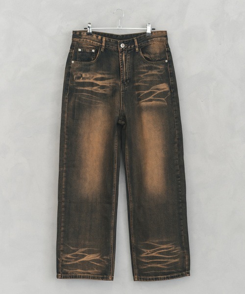 Shoowtime(ショウタイム)の「Wide straight vintage washed denim pants / ワイドストレートヴィンテージウォッシュデニムパンツ(デニムパンツ・メンズ・ブルー/ブラック・X-LARGE/LARGE/MEDIUM)」の7枚目の写真
