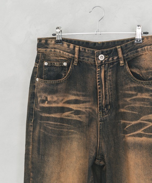 Shoowtime(ショウタイム)の「Wide straight vintage washed denim pants / ワイドストレートヴィンテージウォッシュデニムパンツ(デニムパンツ・メンズ・ブルー/ブラック・X-LARGE/LARGE/MEDIUM)」の5枚目の写真