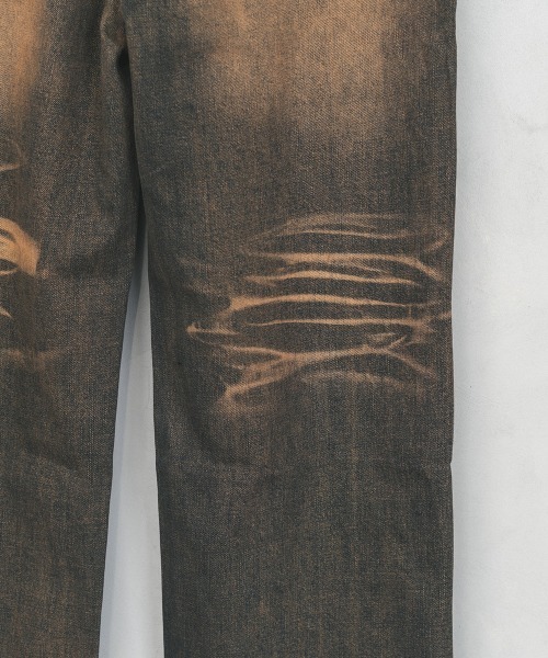 Shoowtime(ショウタイム)の「Wide straight vintage washed denim pants / ワイドストレートヴィンテージウォッシュデニムパンツ(デニムパンツ・メンズ・ブルー/ブラック・X-LARGE/LARGE/MEDIUM)」の4枚目の写真