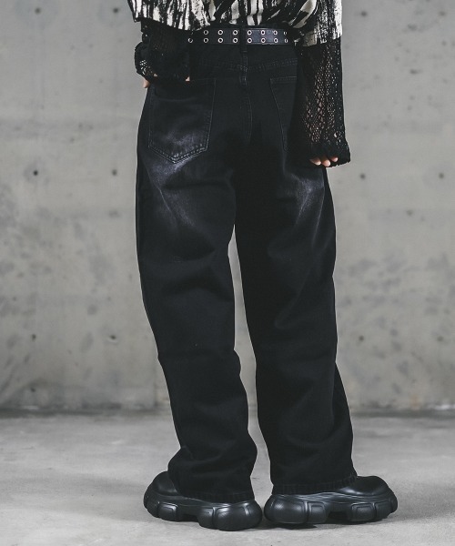 Shoowtime(ショウタイム)の「Wide straight vintage washed denim pants / ワイドストレートヴィンテージウォッシュデニムパンツ(デニムパンツ・メンズ・ブルー/ブラック・X-LARGE/LARGE/MEDIUM)」の22枚目の写真
