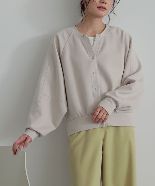 n'OrLABEL（ノアールレーベル）の「『ダンボールニットスキッパーカーディガン』（カーディガン/ボレロ・レディース・ブラック/ベージュ・1/2）」の9枚目の写真