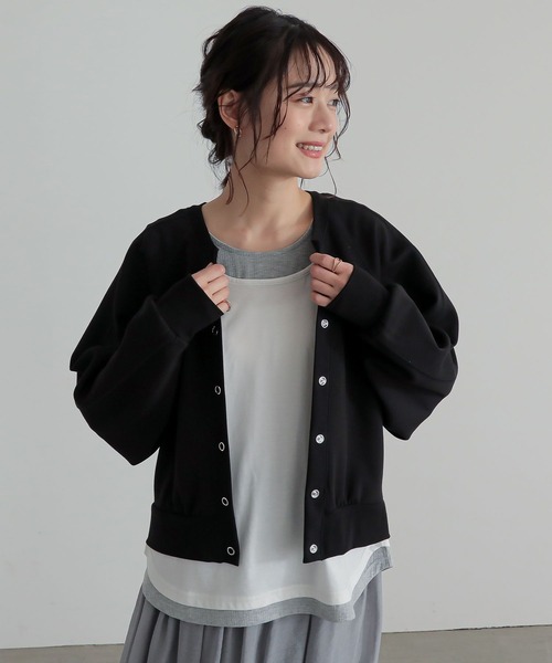 n'OrLABEL（ノアールレーベル）の「『ダンボールニットスキッパーカーディガン』（カーディガン/ボレロ・レディース・ブラック/ベージュ・1/2）」の22枚目の写真