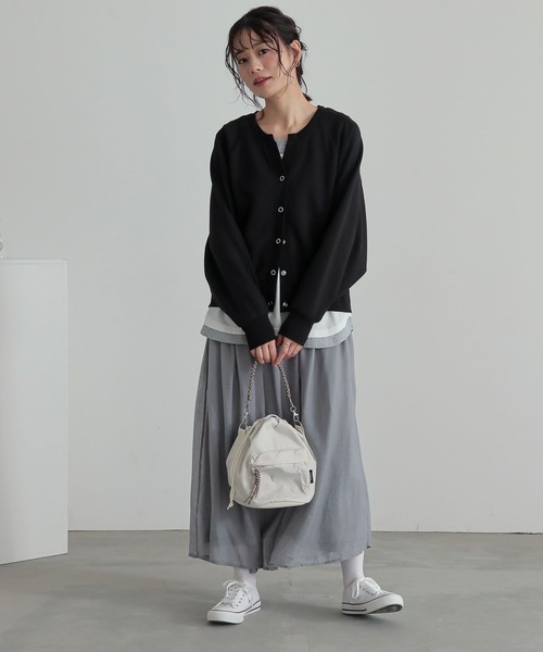 n'OrLABEL（ノアールレーベル）の「『ダンボールニットスキッパーカーディガン』（カーディガン/ボレロ・レディース・ブラック/ベージュ・1/2）」の16枚目の写真