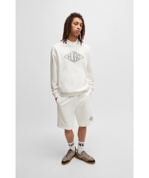 HUGO（ヒューゴ）の「コットンテリー ショートパンツ ロゴエンブロイダリー（その他パンツ・メンズ・ブラック/ホワイト・S/XS/M/L/XL）」の5枚目の写真