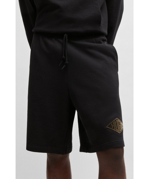 HUGO（ヒューゴ）の「コットンテリー ショートパンツ ロゴエンブロイダリー（その他パンツ・メンズ・ブラック/ホワイト・S/XS/M/L/XL）」の8枚目の写真