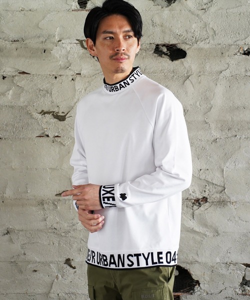LUXE/R GOLF(ラグジュ ゴルフ)の「(RM)【LUXE/R GOLF】ストレッチ スムース ロゴ ジャガード ラグラン モックネック 長袖 Tシャツ(Tシャツ/カットソー・メンズ・ブラック/チャコールグレー/オフホワイト・L/XL/M)」の20枚目の写真