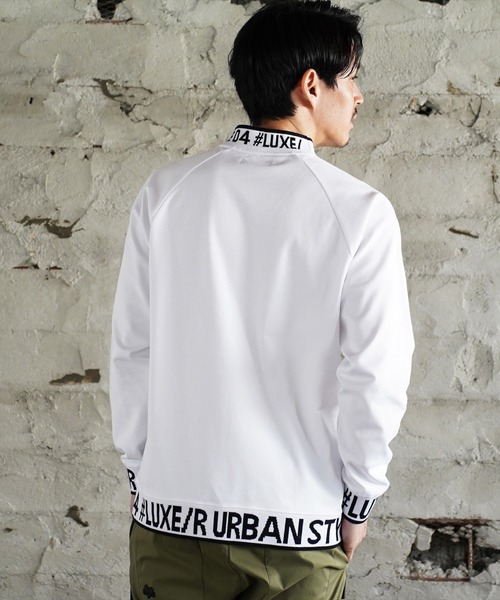 LUXE/R GOLF(ラグジュ ゴルフ)の「(RM)【LUXE/R GOLF】ストレッチ スムース ロゴ ジャガード ラグラン モックネック 長袖 Tシャツ(Tシャツ/カットソー・メンズ・ブラック/チャコールグレー/オフホワイト・L/XL/M)」の21枚目の写真