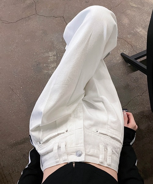 aimoha(アイモハ)の「ハイウエストワイドデニムパンツ(デニムパンツ・レディース・ネイビー/ライトブルー/ホワイト・SMALL/X-SMALL/X-LARGE/LARGE/MEDIUM)」の20枚目の写真