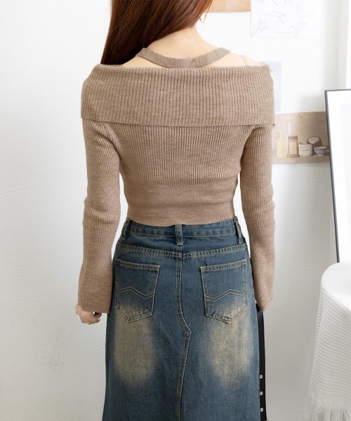 Miniministore(ミニミニストア)の「ホルターネック ニットトップスショート丈(ニット/セーター・レディース・ブラック/グレー/アイボリー/モカ・FREE)」の10枚目の写真