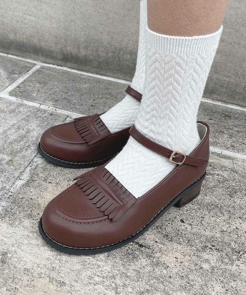 F i.n.t（フィント）の「ストラップローファー/fint　フィント（ローファー・レディース・ブラック/ブラウン・S/M/L）」の3枚目の写真