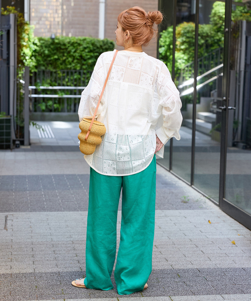 B.C STOCK(ベーセーストック)の「《追加2》手洗い可 / フレンチリネンストレートパンツ(その他パンツ・レディース・カーキ/ブラック/ピンク/グリーン/ダークブルー/ベージュ・MEDIUM/SMALL)」の9枚目の写真