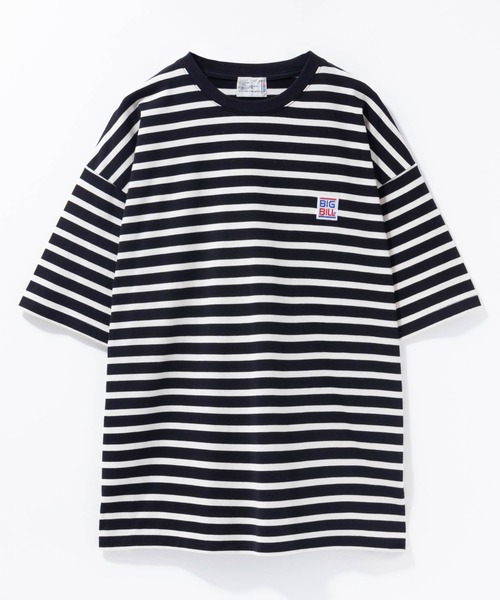 BIG BILL(ビッグビル)の「BIG BILL ボーダーTシャツ(Tシャツ/カットソー・メンズ・ブラック系1/ライトグレー系1/ネイビー系1・M/L/XL)」の2枚目の写真