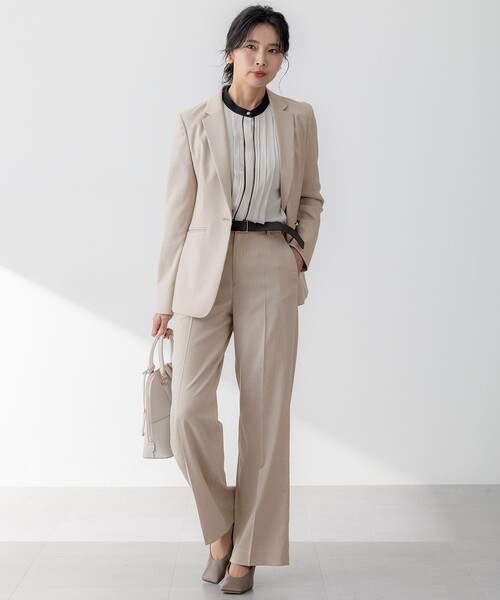 23区 S(ニジュウサンクチイサイサイズ)の「【セットアップ対応/防シワ性/洗える】アイアスマットストレッチ テーラード ジャケット(テーラードジャケット・レディース・ネイビー系・30/32/34)」の7枚目の写真