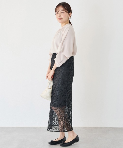 INCEDE(インシード)の「刺繍レースタイトスカート(スカート・レディース・オフホワイト/ブラック/サックスブルー・M/L/LL/3L/4L)」の20枚目の写真