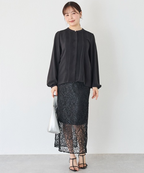 INCEDE(インシード)の「刺繍レースタイトスカート(スカート・レディース・オフホワイト/ブラック/サックスブルー・M/L/LL/3L/4L)」の22枚目の写真