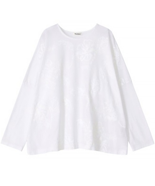 Plantation(プランテーション)の「(B)ドローイングフラワーT / カットソー / (O)(Tシャツ/カットソー・レディース・ネイビー/ホワイト・M size)」の1枚目の写真