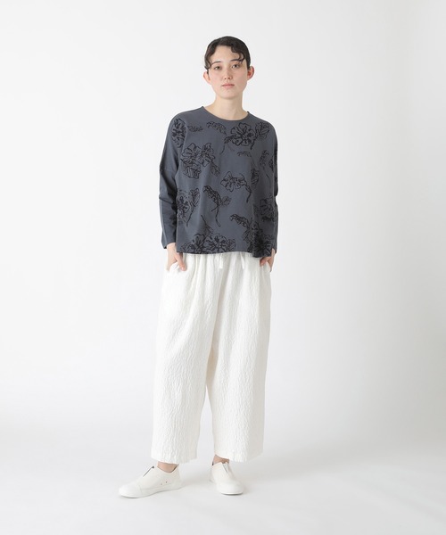 Plantation(プランテーション)の「(B)ドローイングフラワーT / カットソー / (O)(Tシャツ/カットソー・レディース・ネイビー/ホワイト・M size)」の12枚目の写真