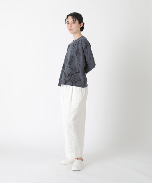 Plantation(プランテーション)の「(B)ドローイングフラワーT / カットソー / (O)(Tシャツ/カットソー・レディース・ネイビー/ホワイト・M size)」の13枚目の写真