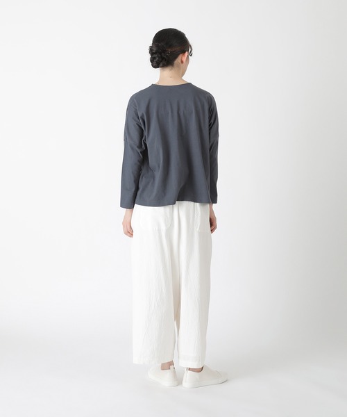 Plantation(プランテーション)の「(B)ドローイングフラワーT / カットソー / (O)(Tシャツ/カットソー・レディース・ネイビー/ホワイト・M size)」の14枚目の写真