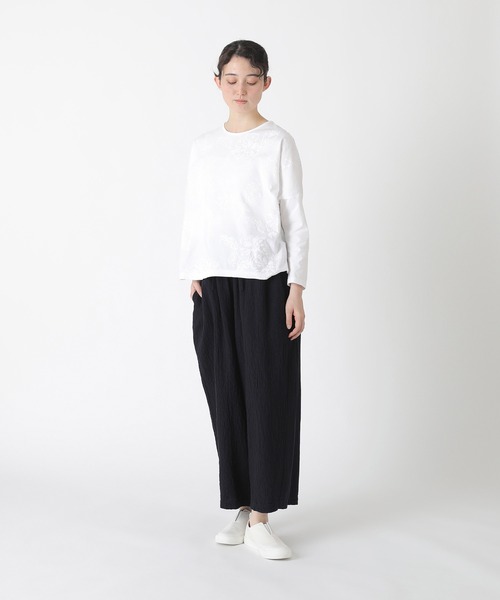 Plantation(プランテーション)の「(B)ドローイングフラワーT / カットソー / (O)(Tシャツ/カットソー・レディース・ネイビー/ホワイト・M size)」の9枚目の写真