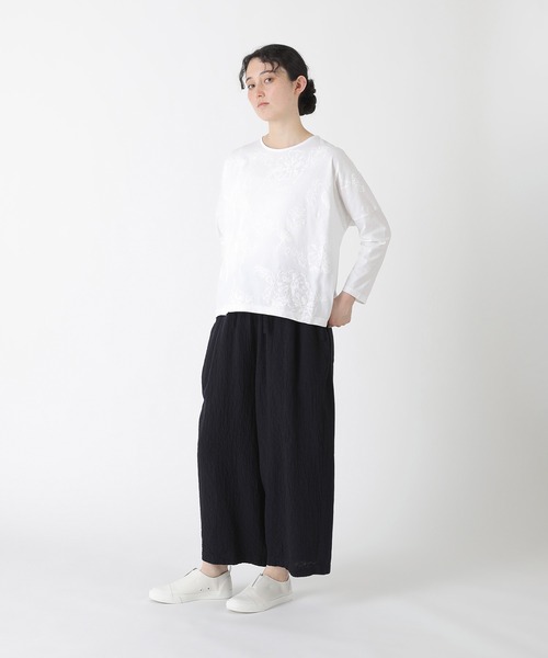 Plantation(プランテーション)の「(B)ドローイングフラワーT / カットソー / (O)(Tシャツ/カットソー・レディース・ネイビー/ホワイト・M size)」の10枚目の写真