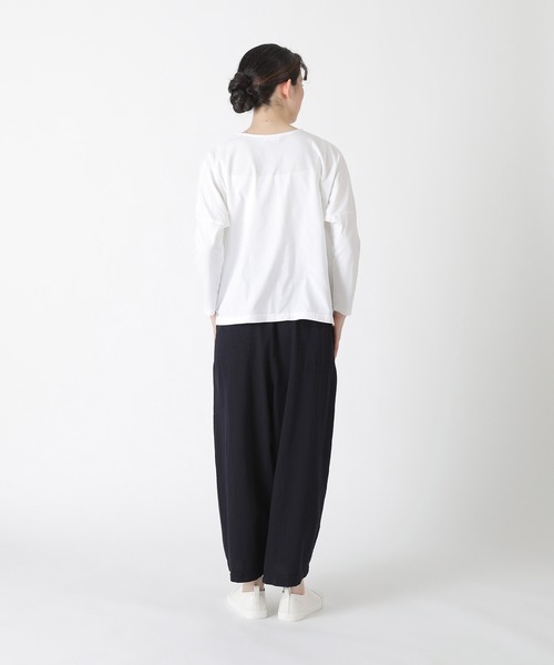 Plantation(プランテーション)の「(B)ドローイングフラワーT / カットソー / (O)(Tシャツ/カットソー・レディース・ネイビー/ホワイト・M size)」の11枚目の写真