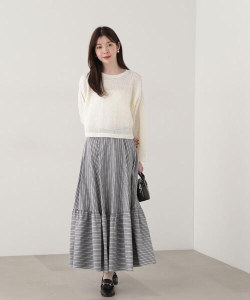 プロポーションボディドレッシング★リボン付きストライプスカート リボン付きストライプスカート | PROPORTION BODY DRESSING