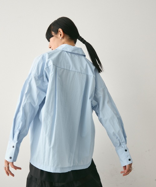 Lutim by u(ルチバイユー)の「Side-hole nylon shirt / サイドホールナイロンシャツ(シャツ/ブラウス・レディース・ブルー/ナチュラル/ホワイト・FREE)」の17枚目の写真