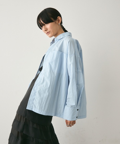 Lutim by u(ルチバイユー)の「Side-hole nylon shirt / サイドホールナイロンシャツ(シャツ/ブラウス・レディース・ブルー/ナチュラル/ホワイト・FREE)」の18枚目の写真