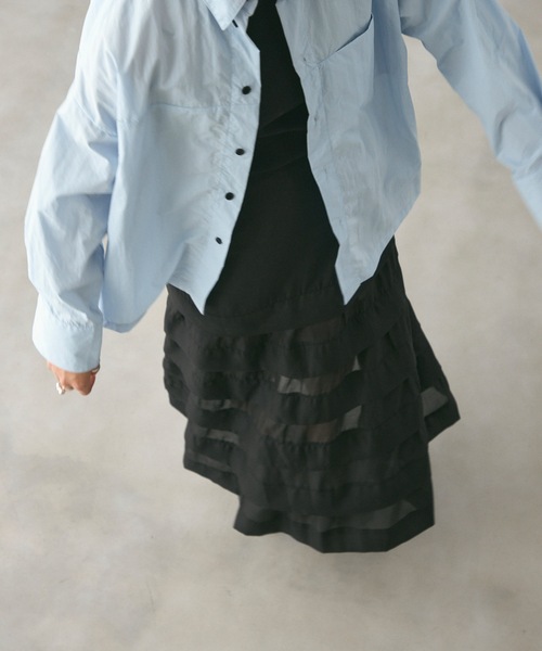 Lutim by u(ルチバイユー)の「Side-hole nylon shirt / サイドホールナイロンシャツ(シャツ/ブラウス・レディース・ブルー/ナチュラル/ホワイト・FREE)」の15枚目の写真