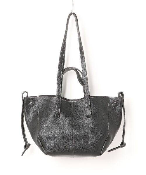 セール】ステッチデザイン フェイクレザー2WAYバッグ（トートバッグ